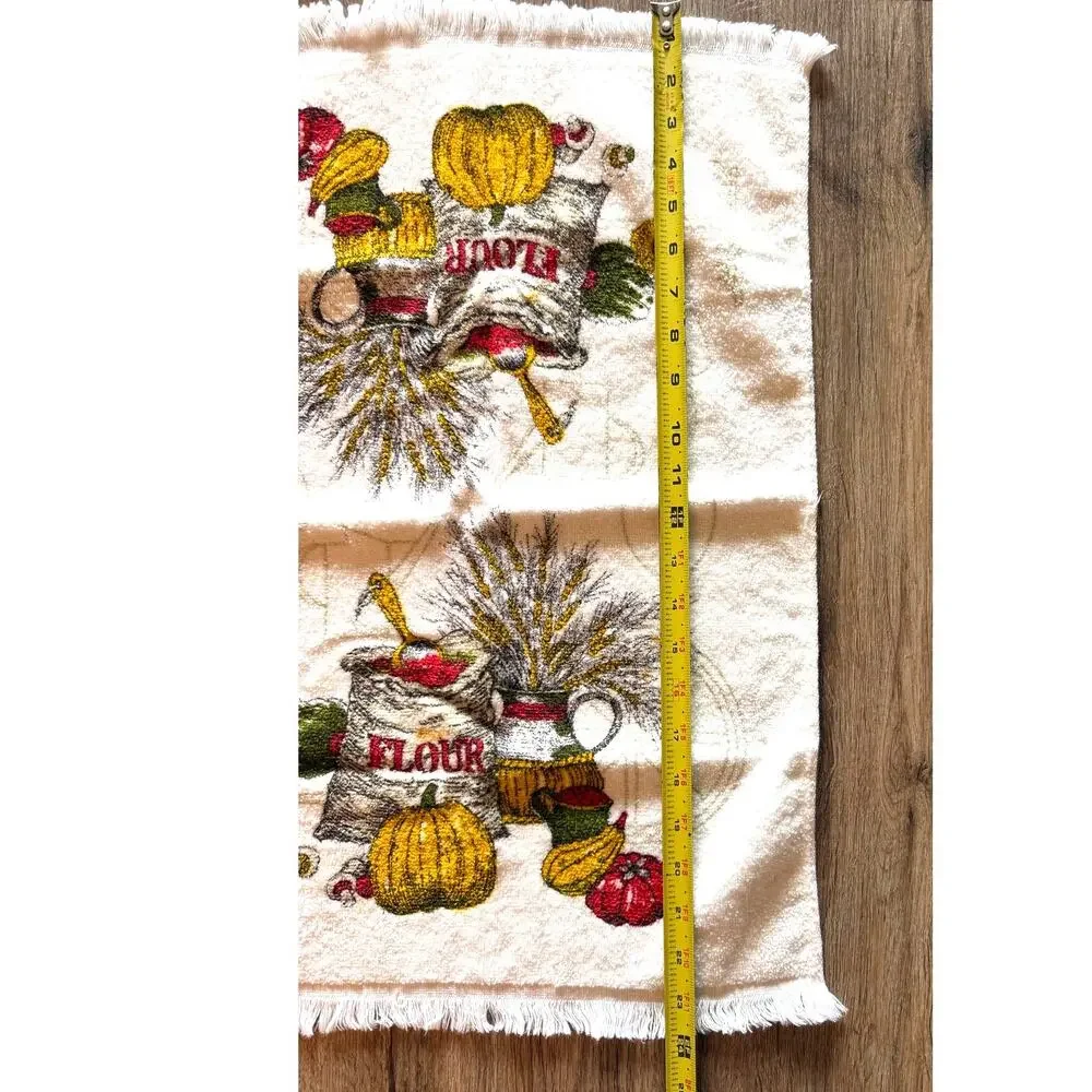 Vintage MCM Leshner Harvest Wheat Flour Pumpkin Hand Towel St Mary's Ohio